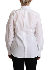 Dolce & Gabbana White Cotton Dress Collared Long Sleeves Shirt Top -   -  Dolce & Gabbana.