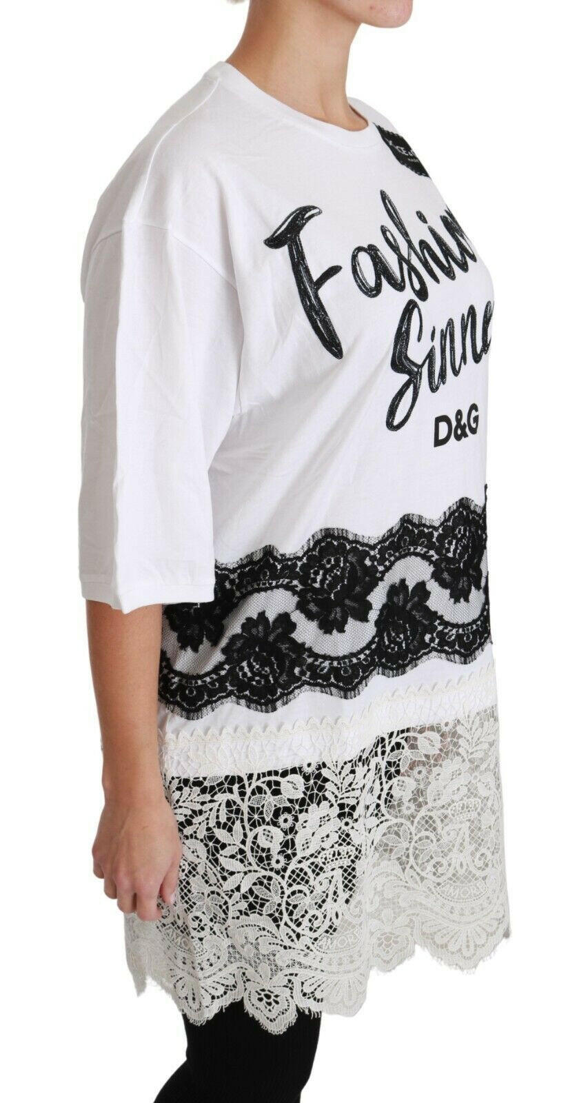 Dolce & Gabbana White Fashion Sinner Cotton Lace T-shirt Top -   -  Dolce & Gabbana. Dolce & Gabbana White Fashion Sinner Cotton Lace T-shirt Top -   -  Dolce & Gabbana.