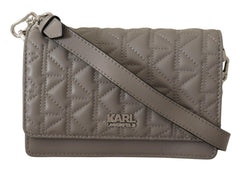 Karl Lagerfeld Elegant Grey Leather Crossbody Bag -  Luxury Cross Body Bag for Women -  Karl Lagerfeld.