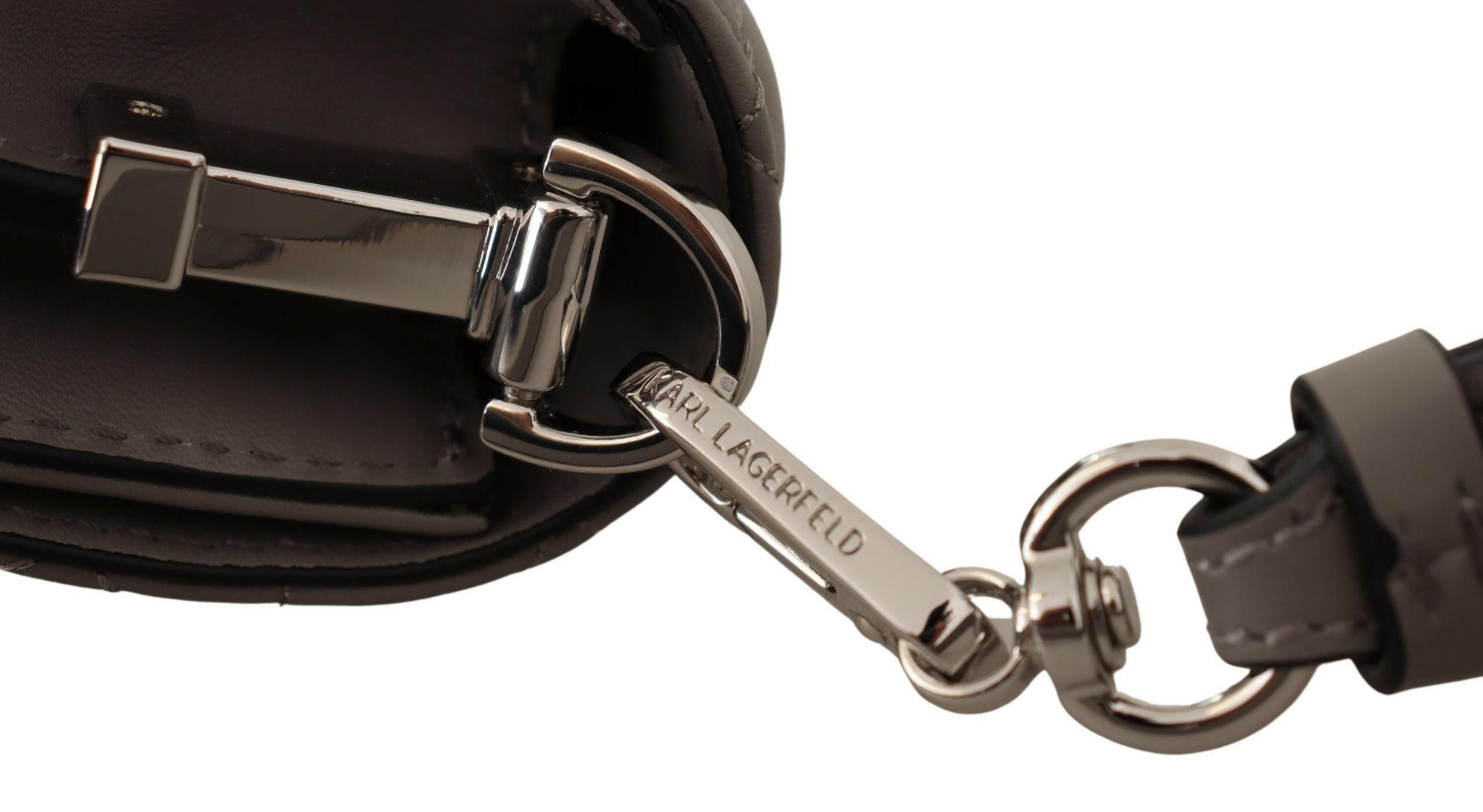 Karl Lagerfeld Elegant Grey Leather Crossbody Bag -  Luxury Cross Body Bag for Women -  Karl Lagerfeld. Karl Lagerfeld Elegant Grey Leather Crossbody Bag -  Luxury Cross Body Bag for Women -  Karl Lagerfeld.