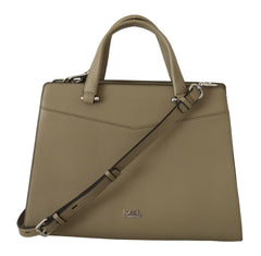 Karl Lagerfeld Enchanting Sage Green Leather Tote -  Luxury Shopper Bag for Women -  Karl Lagerfeld.