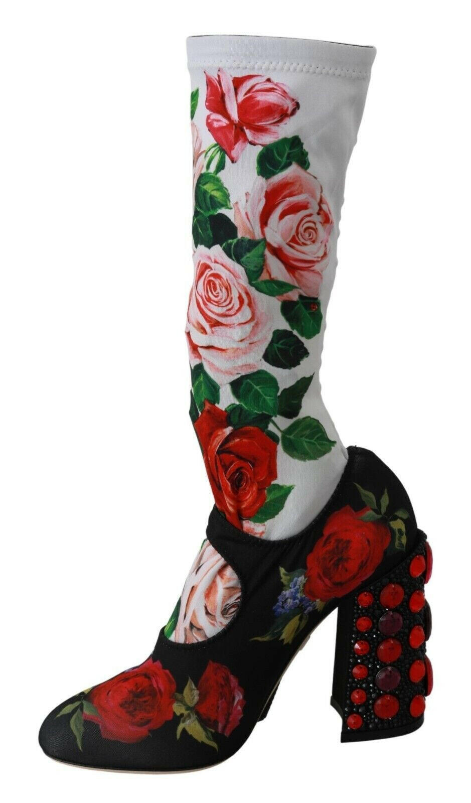 Dolce & Gabbana Black Floral Socks Crystal Jersey Boots Shoes -   -  Dolce & Gabbana. Dolce & Gabbana Black Floral Socks Crystal Jersey Boots Shoes -   -  Dolce & Gabbana.