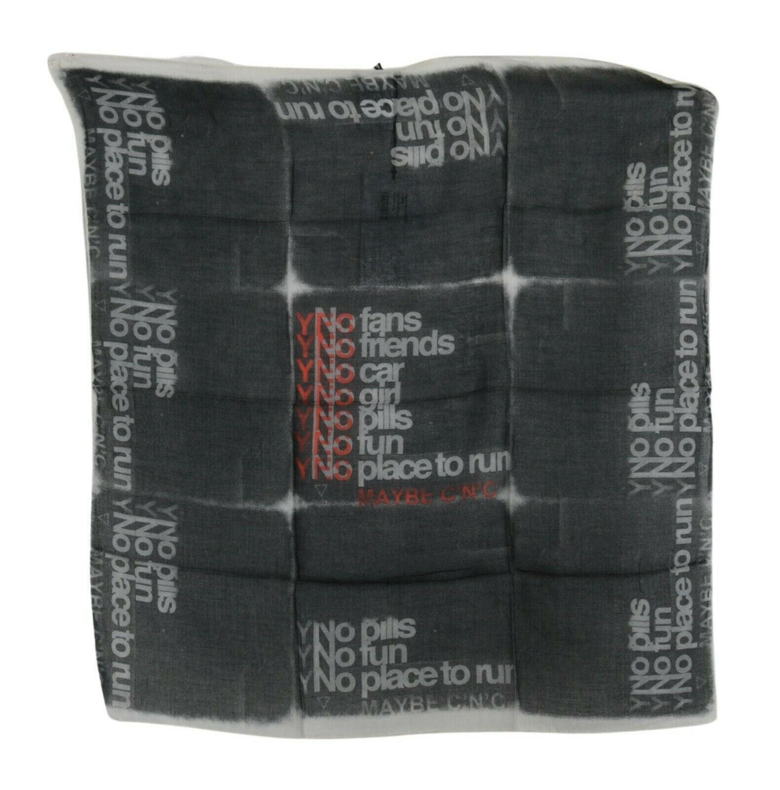 Costume National Dark Gray Wool Foulard Branded Scarf -   -  Costume National.
