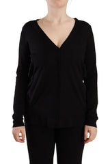 Dolce & Gabbana Black Wool V-neck Long Sleeves Pullover Top - - Dolce & Gabbana.