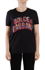 Dolce & Gabbana Black Logo Print Cotton Crew Neck Tee T-shirt -   -  Dolce & Gabbana.