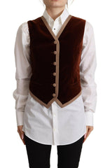 Dolce & Gabbana Bordeaux Velvet Cotton V-neck Sleeveless Vest Top -   -  Dolce & Gabbana.
