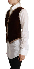 Dolce & Gabbana Bordeaux Velvet Cotton V-neck Sleeveless Vest Top -   -  Dolce & Gabbana.