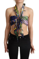 Dolce & Gabbana Multicolor Foulard Silk Halter Cropped Top -   -  Dolce & Gabbana.