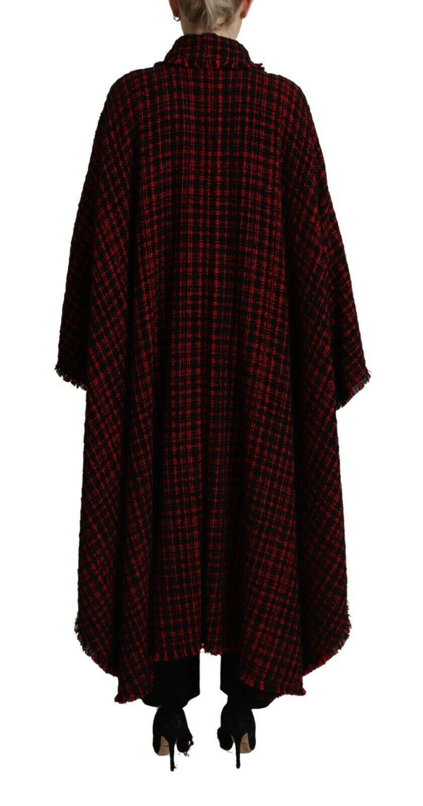 Dolce & Gabbana Black Red Cotton Checkered Over Coat Jacket -   -  Dolce & Gabbana. Dolce & Gabbana Black Red Cotton Checkered Over Coat Jacket -   -  Dolce & Gabbana.