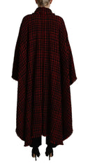 Dolce & Gabbana Black Red Cotton Checkered Over Coat Jacket -   -  Dolce & Gabbana.