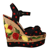 Dolce & Gabbana Multicolor Platform Wedges Sandals Charmeuse Shoes -   -  Dolce & Gabbana.