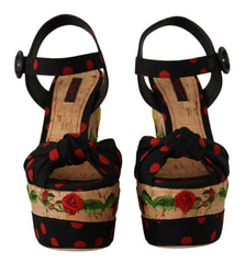 Dolce & Gabbana Multicolor Platform Wedges Sandals Charmeuse Shoes -   -  Dolce & Gabbana.