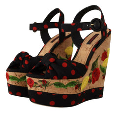 Dolce & Gabbana Multicolor Platform Wedges Sandals Charmeuse Shoes -   -  Dolce & Gabbana.