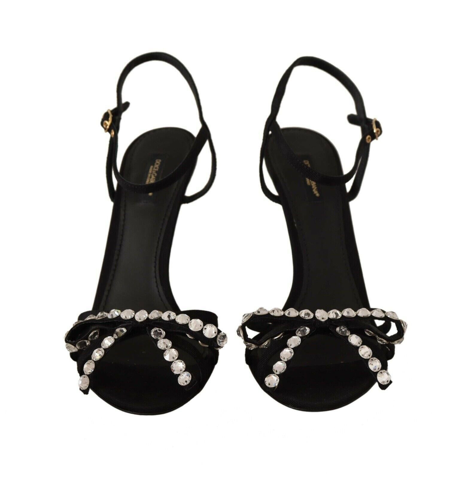Dolce & Gabbana Black Crystals Ankle Strap Heels Sandals Shoes -   -  Dolce & Gabbana. Dolce & Gabbana Black Crystals Ankle Strap Heels Sandals Shoes -   -  Dolce & Gabbana.