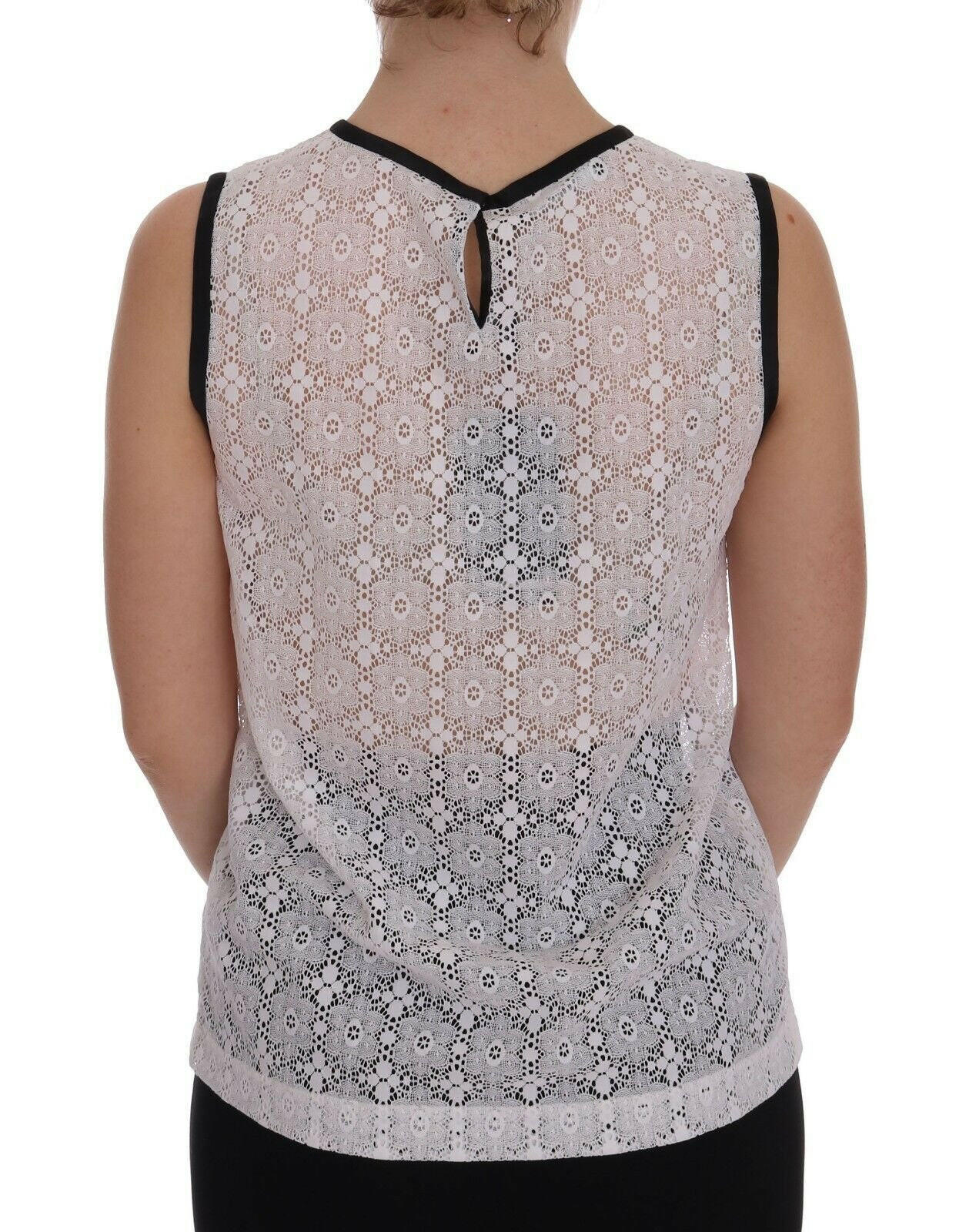 Dolce & Gabbana White Lace Floral Nylon Tank T-shirt -   -  Dolce & Gabbana. Dolce & Gabbana White Lace Floral Nylon Tank T-shirt -   -  Dolce & Gabbana.