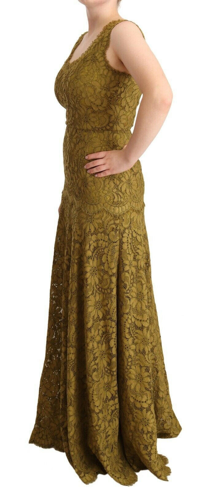 Dolce & Gabbana Brown Floral Lace Maxi Floor Length Dress -   -  Dolce & Gabbana. Dolce & Gabbana Brown Floral Lace Maxi Floor Length Dress -   -  Dolce & Gabbana.