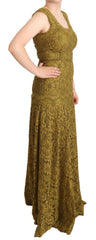 Dolce & Gabbana Brown Floral Lace Maxi Floor Length Dress -   -  Dolce & Gabbana.