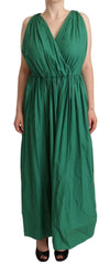 Dolce & Gabbana Green Cotton Sleeveless V-neck Dress -   -  Dolce & Gabbana.