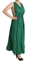 Dolce & Gabbana Green Cotton Sleeveless V-neck Dress -   -  Dolce & Gabbana.