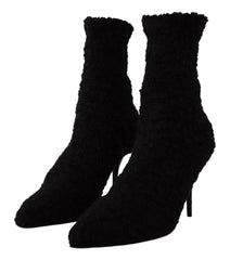 Dolce & Gabbana Black Stiletto Heels Mid Calf Women Boots -   -  Dolce & Gabbana.