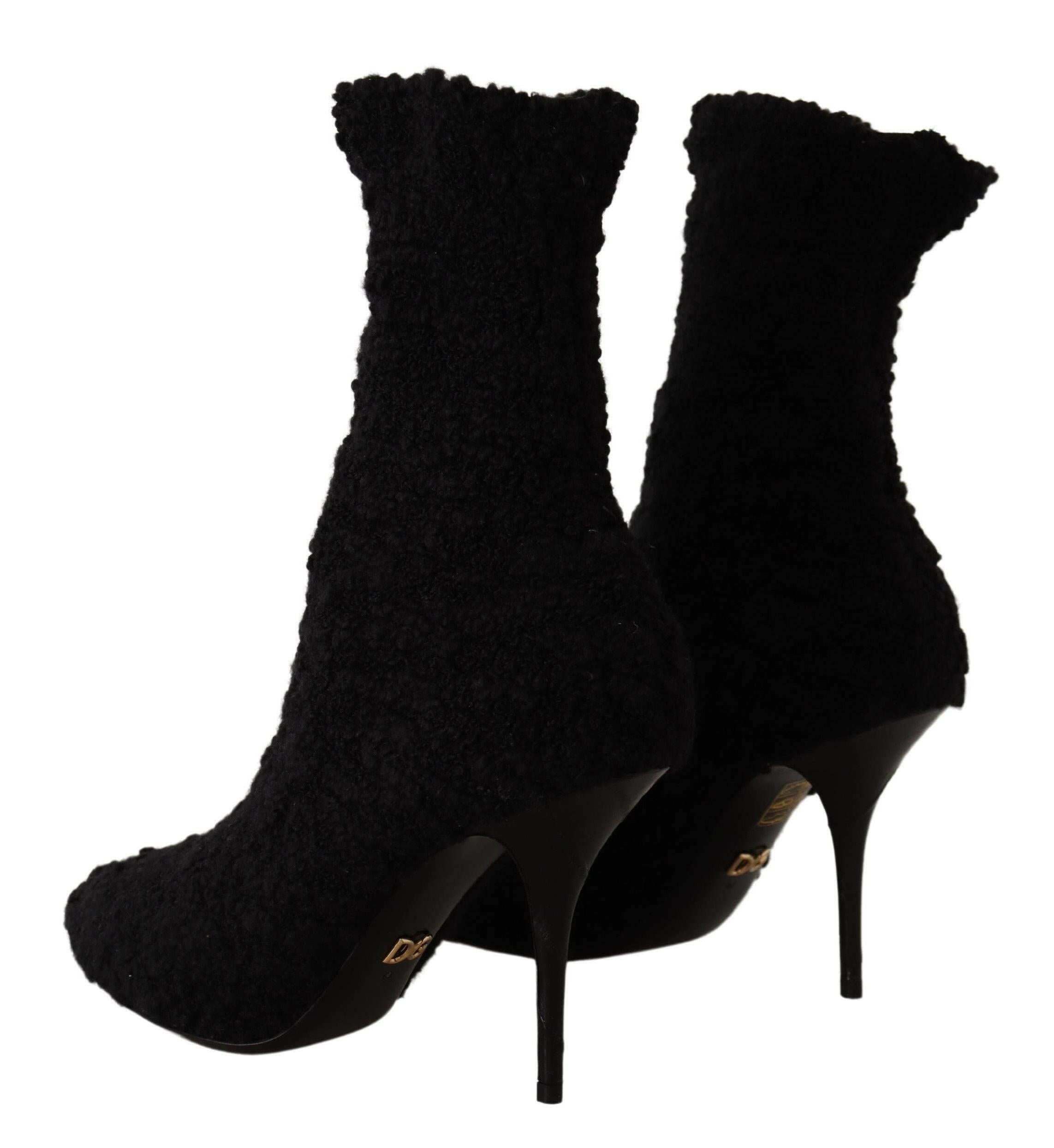 Dolce & Gabbana Black Stiletto Heels Mid Calf Women Boots -   -  Dolce & Gabbana. Dolce & Gabbana Black Stiletto Heels Mid Calf Women Boots -   -  Dolce & Gabbana.