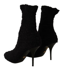 Dolce & Gabbana Black Stiletto Heels Mid Calf Women Boots -   -  Dolce & Gabbana.