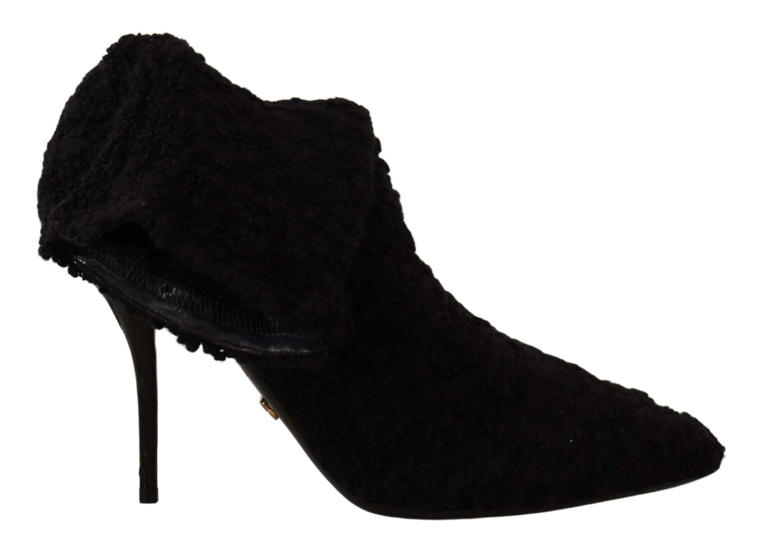 Dolce & Gabbana Black Stiletto Heels Mid Calf Women Boots -   -  Dolce & Gabbana.
