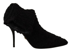 Dolce & Gabbana Black Stiletto Heels Mid Calf Women Boots -   -  Dolce & Gabbana.