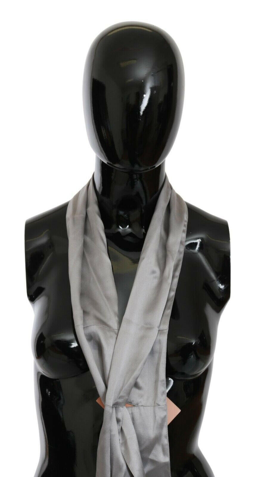 Ermanno Scervino Metallic Silver Silk Neck Wrap Shawl Scarf -   -  Ermanno Scervino.
