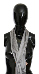 Ermanno Scervino Metallic Silver Silk Neck Wrap Shawl Scarf -   -  Ermanno Scervino.