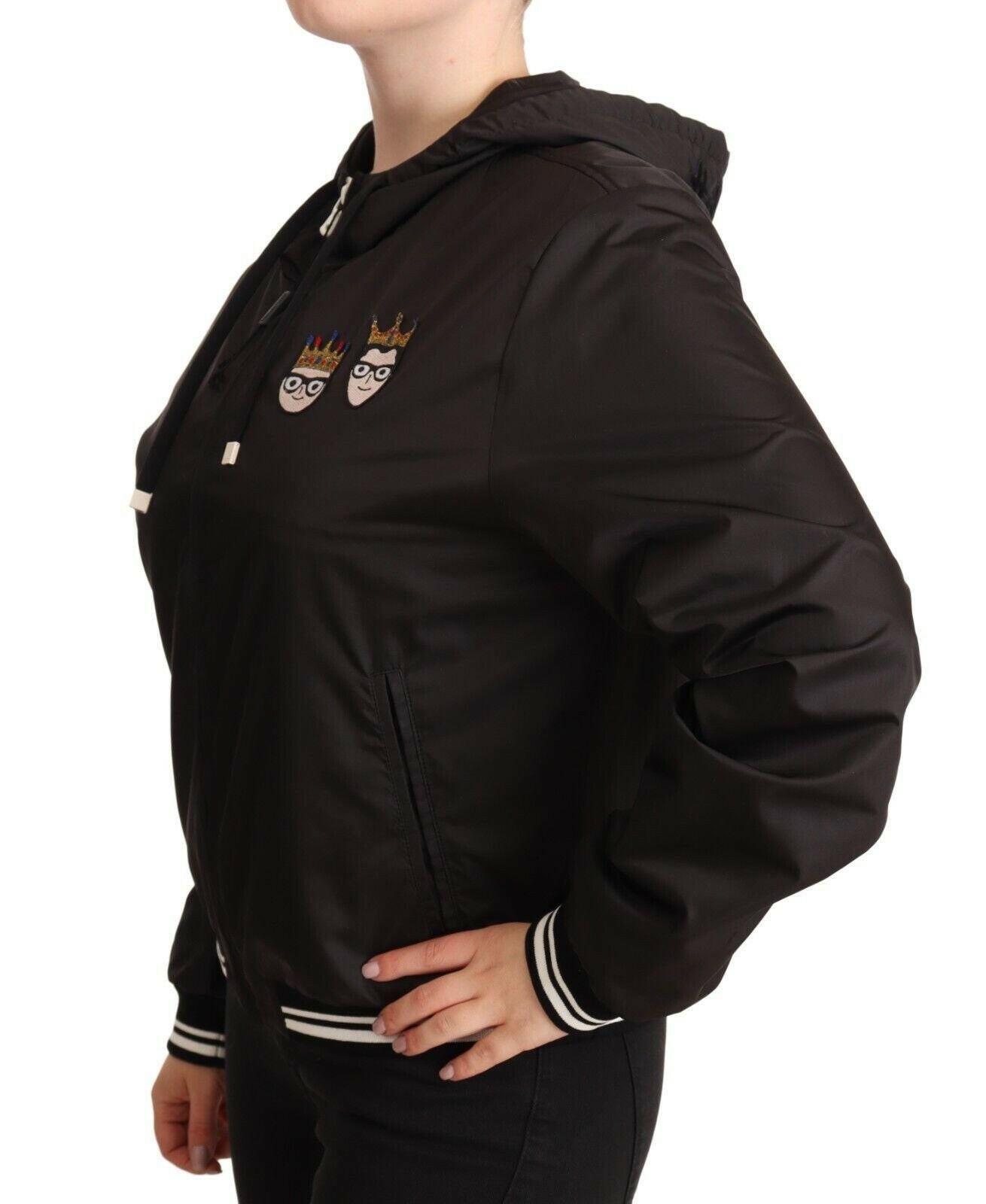 Dolce & Gabbana Black Polyester Hooded Bomber Full Zip Jacket -   -  Dolce & Gabbana. Dolce & Gabbana Black Polyester Hooded Bomber Full Zip Jacket -   -  Dolce & Gabbana.