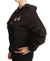 Dolce & Gabbana Black Polyester Hooded Bomber Full Zip Jacket -   -  Dolce & Gabbana.