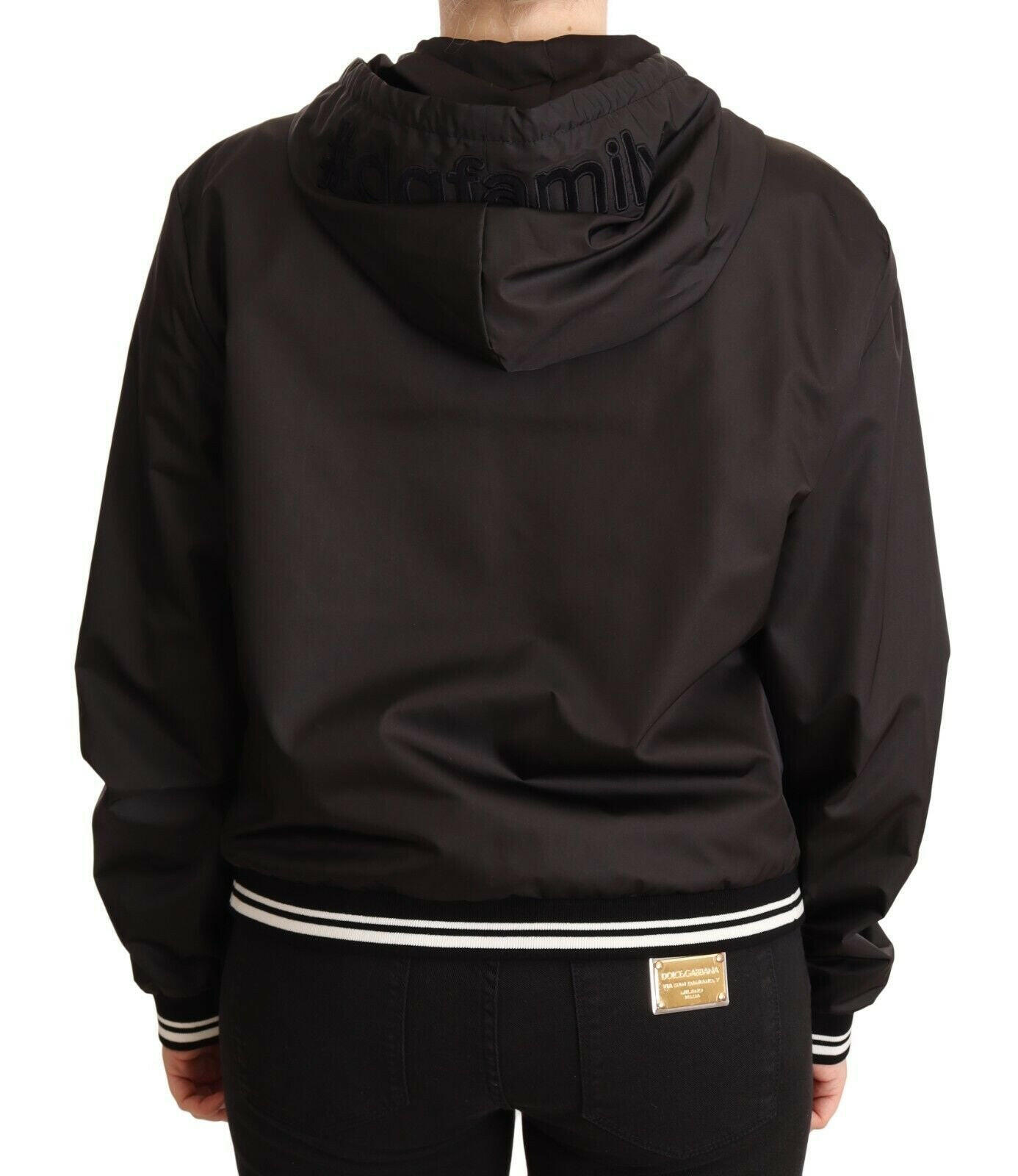 Dolce & Gabbana Black Polyester Hooded Bomber Full Zip Jacket -   -  Dolce & Gabbana. Dolce & Gabbana Black Polyester Hooded Bomber Full Zip Jacket -   -  Dolce & Gabbana.