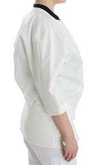 Andrea Pompilio White Cotton Blend Oversized Blazer Jacket -   -  Andrea Pompilio.