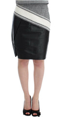 Sachin & Babi Gray Black Liza Leather Straight Pencil -   -  Sachin & Babi.