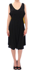 Lamberto Petri Black Yellow Silk Shift Sheath Coctail Dress -   -  Lamberto Petri.