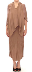 Lamberto Petri Brown Draped Silk Sheath Shift Coctail Dress -   -  Lamberto Petri.