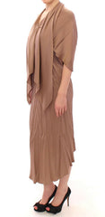 Lamberto Petri Brown Draped Silk Sheath Shift Coctail Dress -   -  Lamberto Petri.