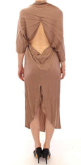 Lamberto Petri Brown Draped Silk Sheath Shift Coctail Dress -   -  Lamberto Petri.