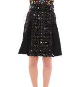 Dolce & Gabbana Black Crystal Handmade Above Knee Skirt -   -  Dolce & Gabbana.
