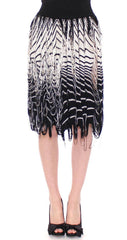 Alice Palmer White Black Knitted Assymetrical Skirt -   -  Alice Palmer.