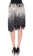 Alice Palmer White Black Knitted Assymetrical Skirt -   -  Alice Palmer.