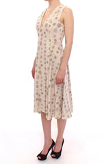 Andrea Incontri White Printed Shift V-neck Sheath Dress -   -  Andrea Incontri.