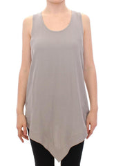 Comeforbreakfast Gray Viscose Tank Top Shirt Blouse -   -  Comeforbreakfast.