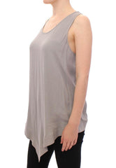 Comeforbreakfast Gray Viscose Tank Top Shirt Blouse -   -  Comeforbreakfast.