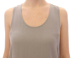 Comeforbreakfast Gray Viscose Tank Top Shirt Blouse -   -  Comeforbreakfast.