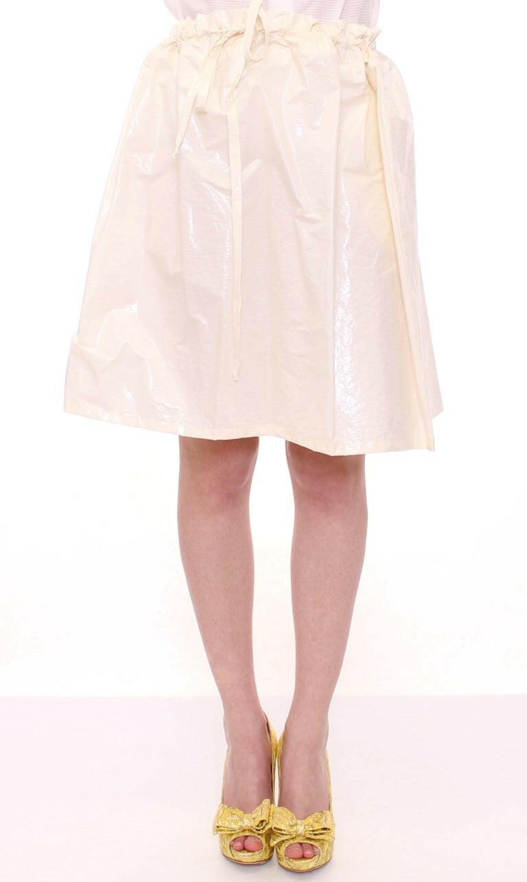 Licia Florio White Above-Knee Stretch Waist Strap Skirt -   -  Licia Florio.