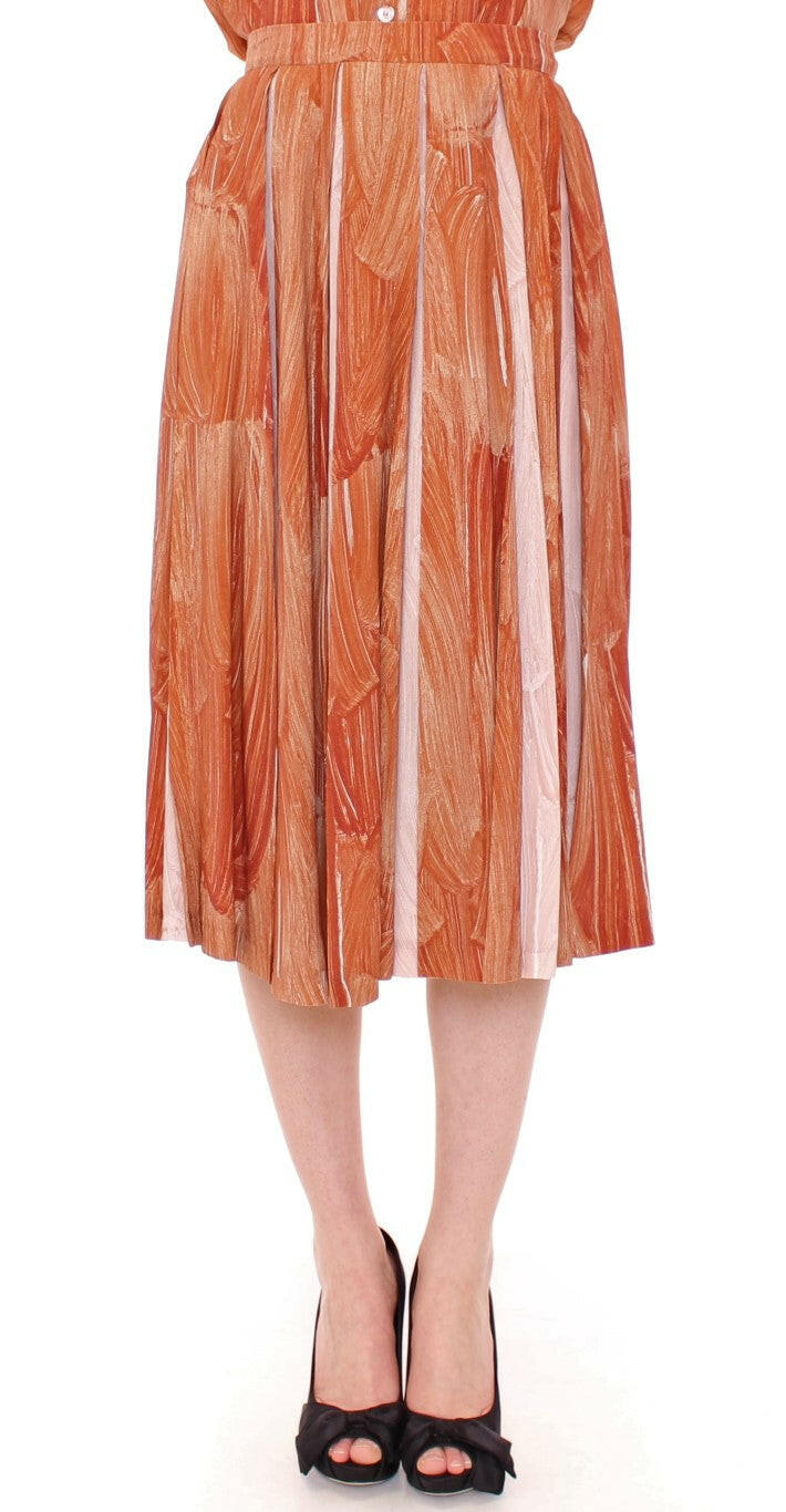 Licia Florio Brown Orange Below Knee Full Skirt -   -  Licia Florio.