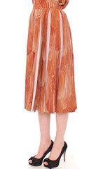 Licia Florio Brown Orange Below Knee Full Skirt -   -  Licia Florio.
