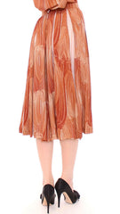 Licia Florio Brown Orange Below Knee Full Skirt -   -  Licia Florio.
